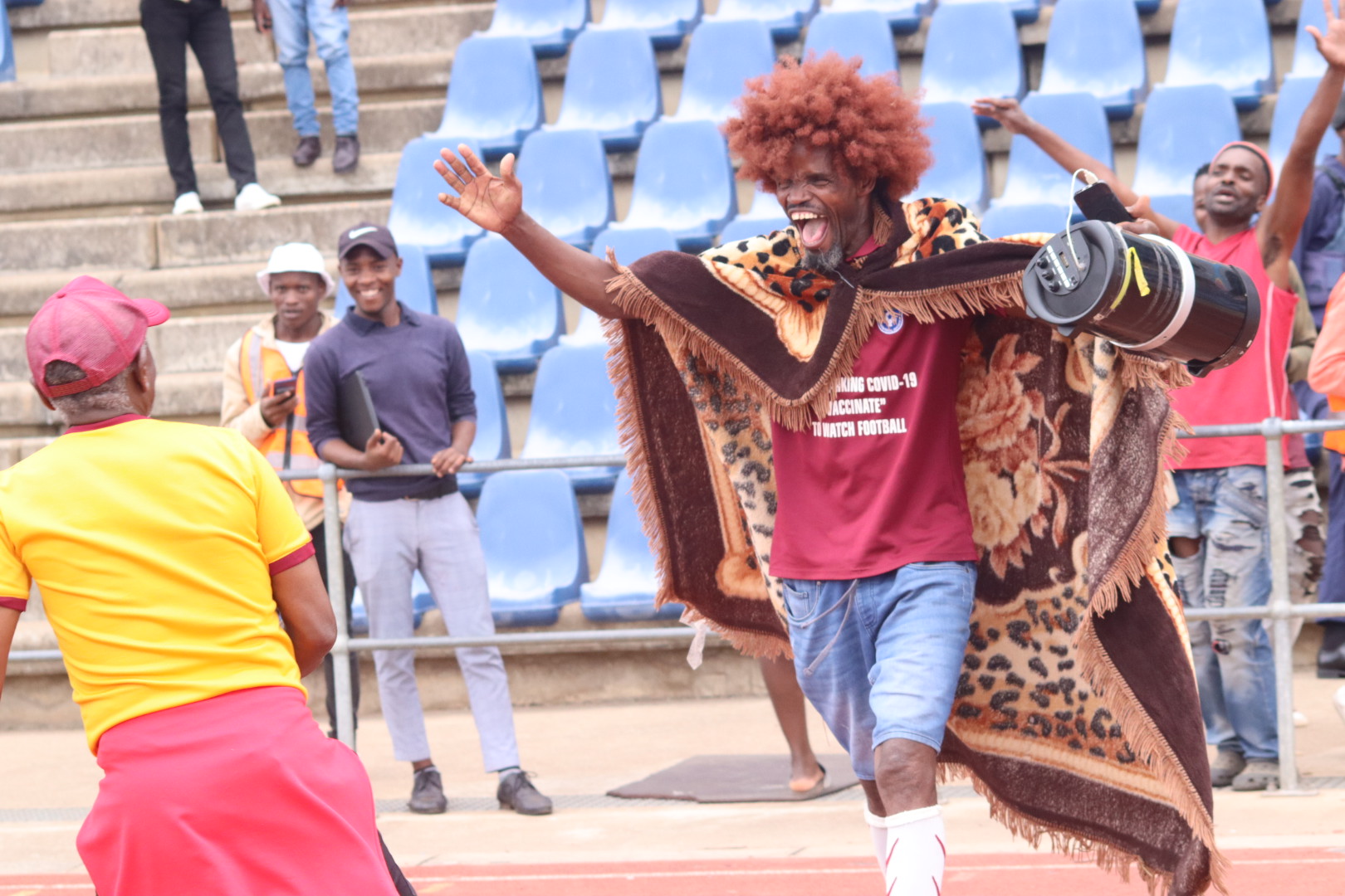 Jubilant fans at the stadium