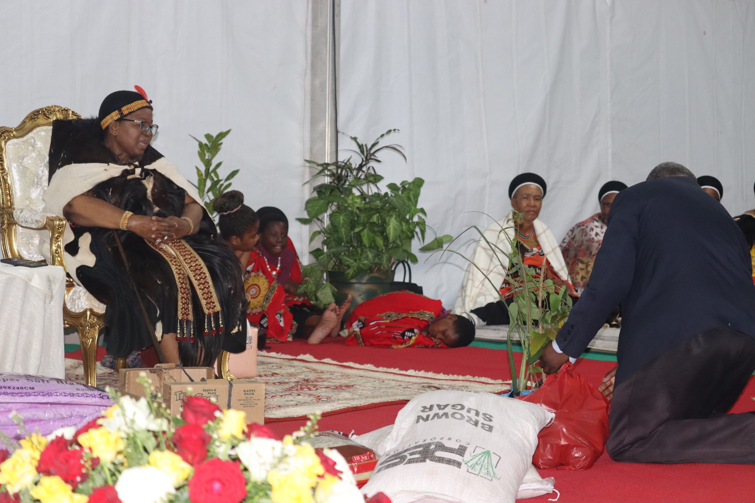 Her Royal Majesty Indlovukazi receiving gifts