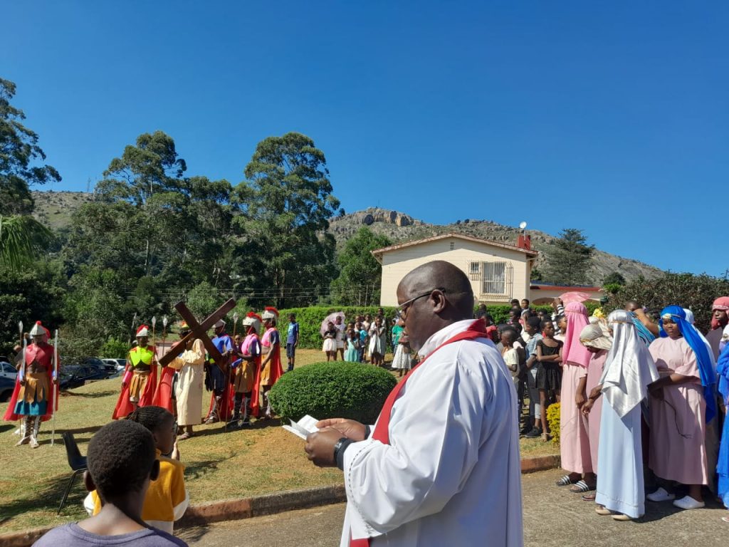 Youth from Mater Dolorosa Catholic Church enacting the Passion of Christ.