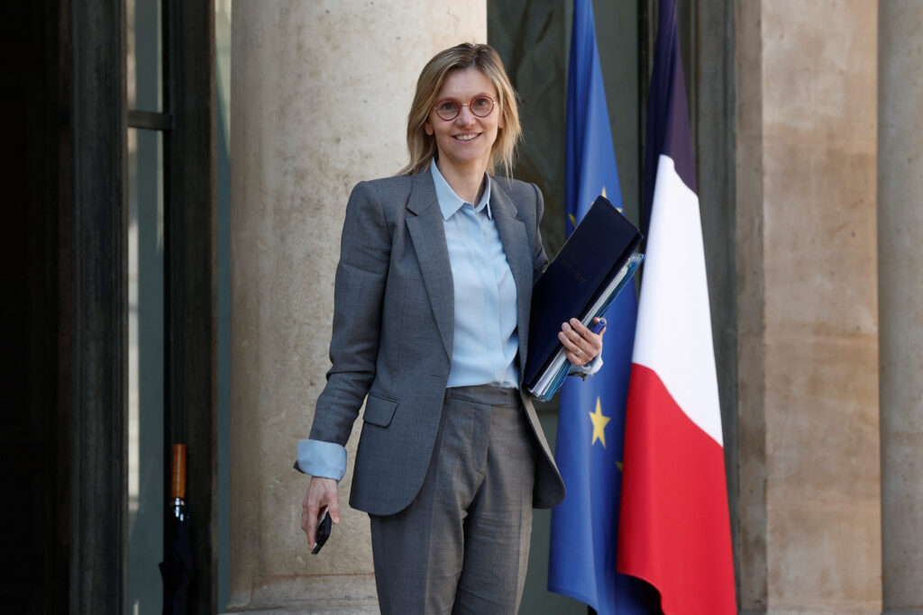 French Minister for Energy Transition Agnes Pannier-Runacher leaves following the weekly cabinet meeting at the Elysee Palace in Paris, France. REUTERS/Benoit Tessier