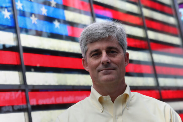 FILE PHOTO: Stockton Rush, CEO of OceanGate exhibitions, poses at Times Square in New York, U.S. April 12, 2017. Picture taken April 12, 2017. REUTERS/Shannon Stapleton/File Photo