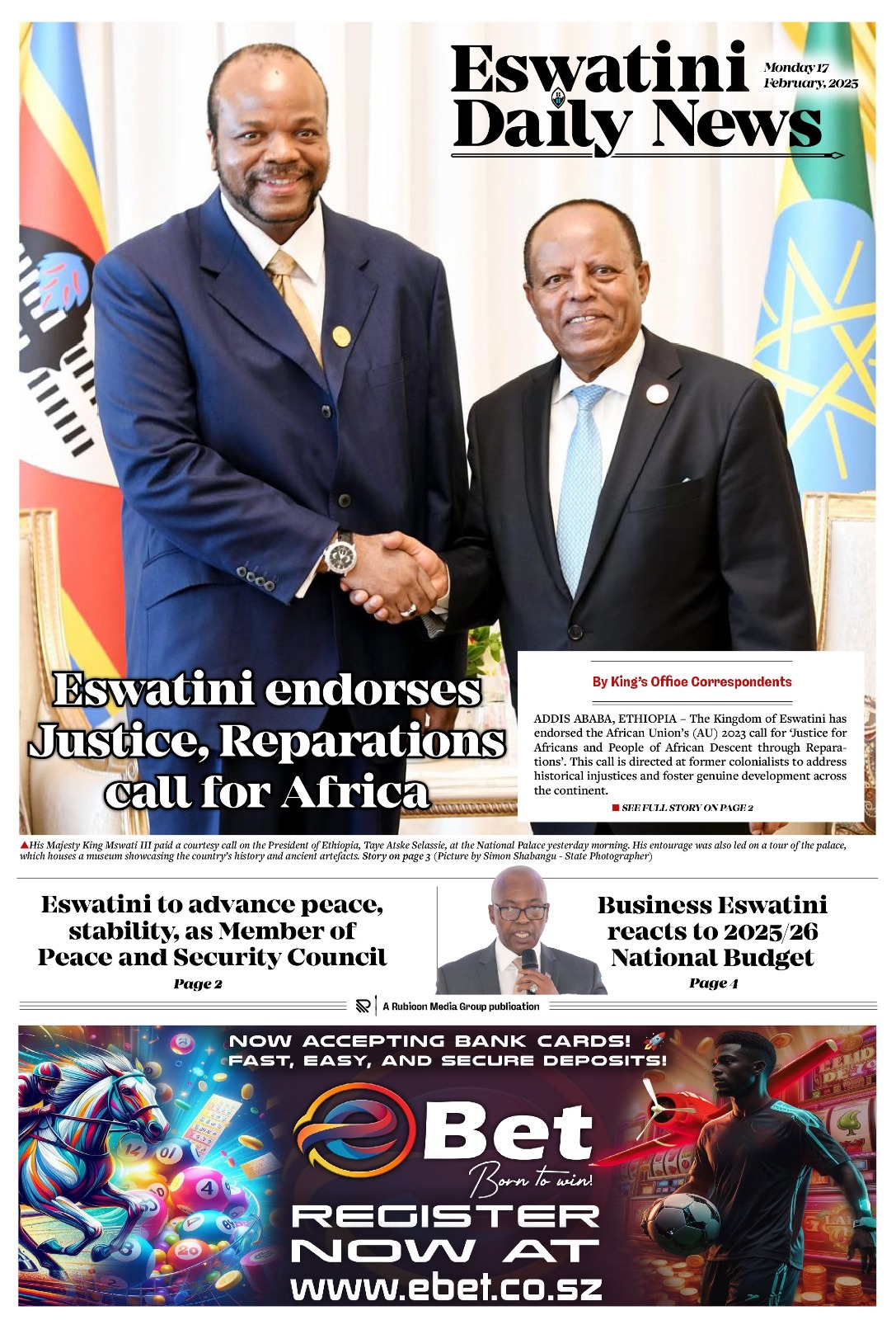 EDN February 17, 2025 - Eswatini Daily News