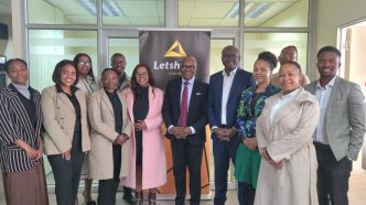 Letshego Eswatini CEO Mbuso Dlamini (centre) with Business Eswatini officials during a membership visit at Letshego offices in Mbabane. Photo by Letshego Eswatini